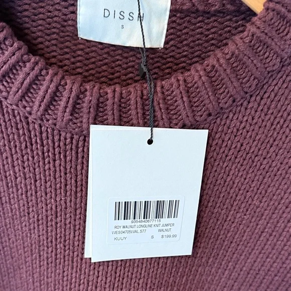 DISSH Roy Walnut oversized longline knit jumper - NEW WITH TAG - Picture 6 of 6